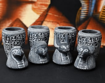 手作りエジプトのカノプス壺：ファラオの遺物の室内装飾 - Etsy 日本