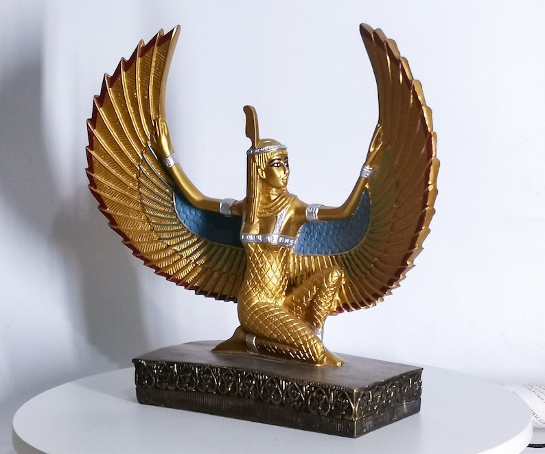 Estatua egipcia de la diosa maat diosa de la justicia Alas abiertas gran piedra pesada hecha en Egipto imagen 1