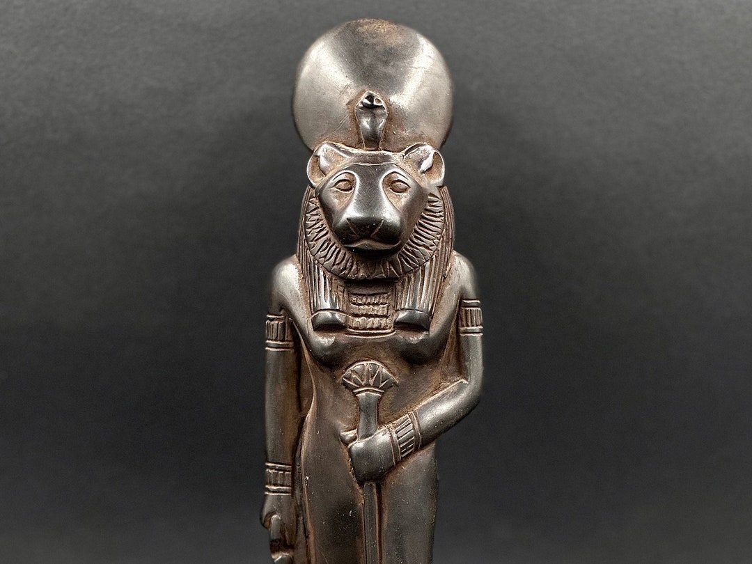 Statue of Egyptian Art Goddess Sekhmet Black Heavy Stone Made in Egypt ...