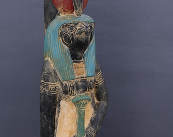 Egyptian God Horus Statue: Large Stone, Made in Egypt