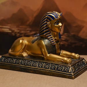 Unique hand painted Egyptian statue of Sphinx Made in egypt