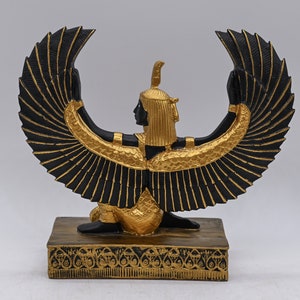 Estatua egipcia de la diosa maat diosa de la justicia Alas abiertas grandes hechas en Egipto imagen 8