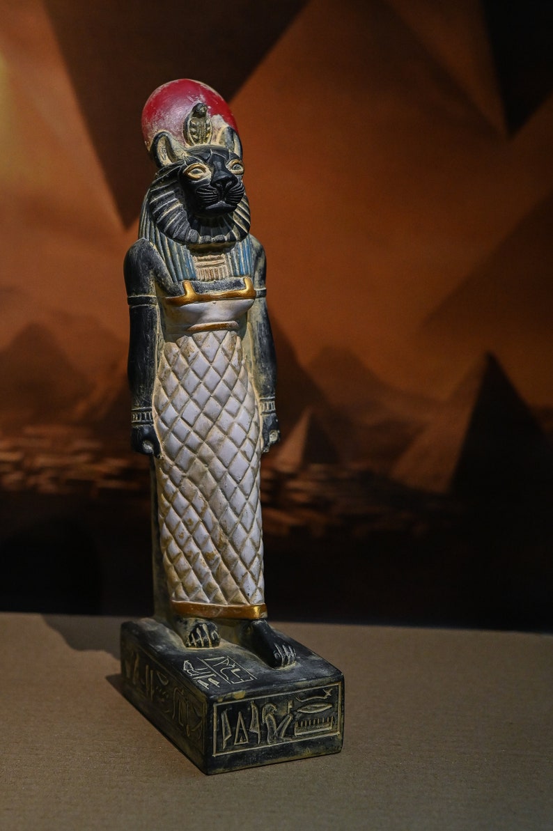 Unique Egyptian Goddess Sekhmet Lady of War Heavy Statue Stone Made in ...
