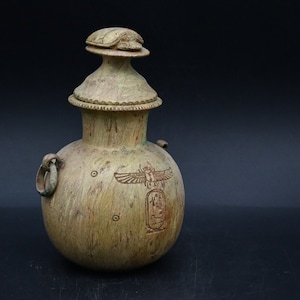 Unique handmade and vintage Egyptian STORAGE JAR VESSEL art stone made in egypt