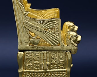 ツタンカーメン王の玉座のレプリカ：金箔のエジプト装飾 - Etsy 日本