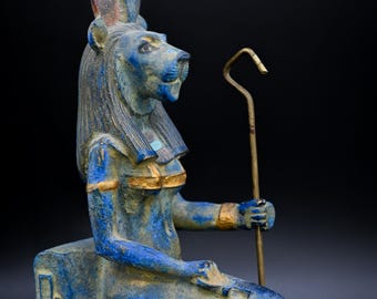 Statue of Egyptian goddess Sekhmet, lady of war stone made in Egypt