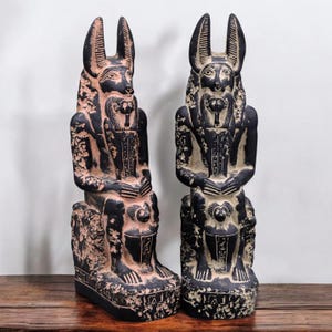 Anubis - Rare Ancient Egyptian statue of god of mummification and death finished in antique shape by Egyptian hands ,made in Egypt