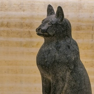 Egyptian goddess Bastet Cat statue stone hand carved made in egypt