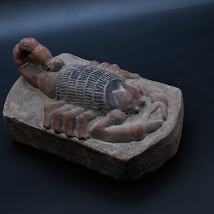 Egyptian art serket the Scorpion goddess Sculpture large heavy stone made in Egypt