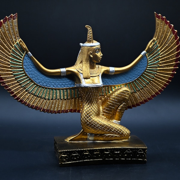 Estatua egipcia de la diosa maat diosa de la justicia Alas abiertas grandes (2 tamaños) hecha en Egipto