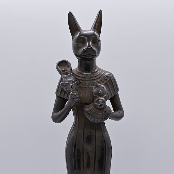 Egyptian goddess Bastet Cat large statue black made in egypt