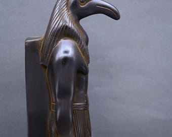 Egyptian Thoth Statue: God of Wisdom, Black Stone Decor