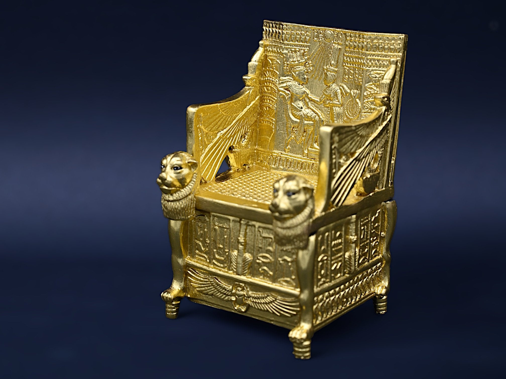 ツタンカーメン玉座レプリカ　エジプト ツタンカーメン王の玉座のレプリカ：金箔のエジプト装飾 - Etsy 日本