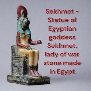Statue of Egyptian goddess Sekhmet, lady of war stone made in Egypt