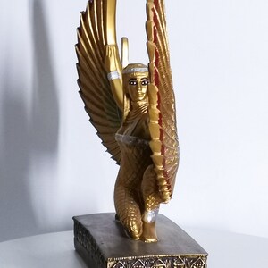 Estatua egipcia de la diosa maat diosa de la justicia Alas abiertas gran piedra pesada hecha en Egipto imagen 3