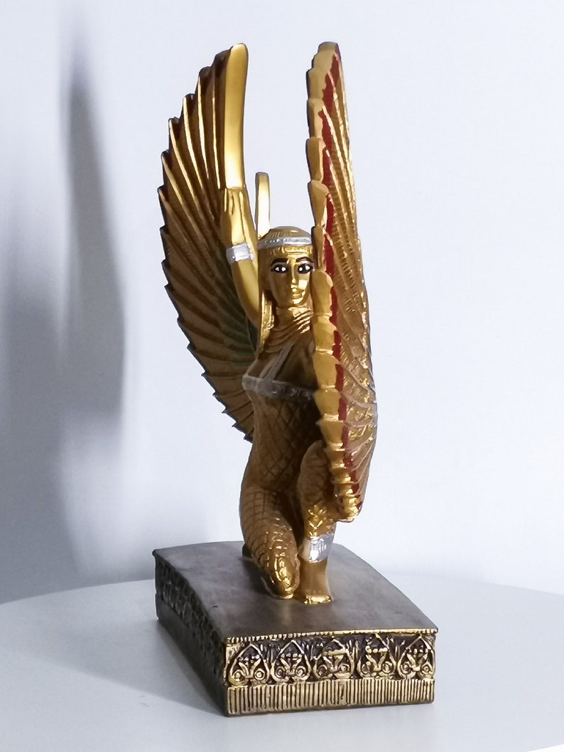 Estatua egipcia de la diosa maat diosa de la justicia Alas abiertas gran piedra pesada hecha en Egipto imagen 3