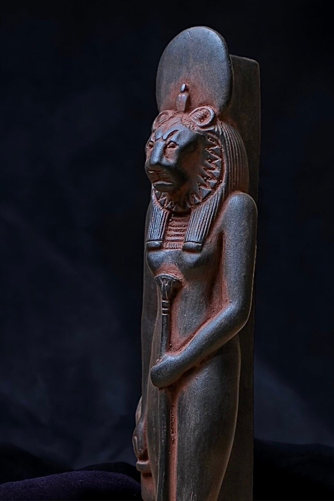 Statue of Egyptian Art Goddess Sekhmet Black Heavy Stone Made in Egypt ...