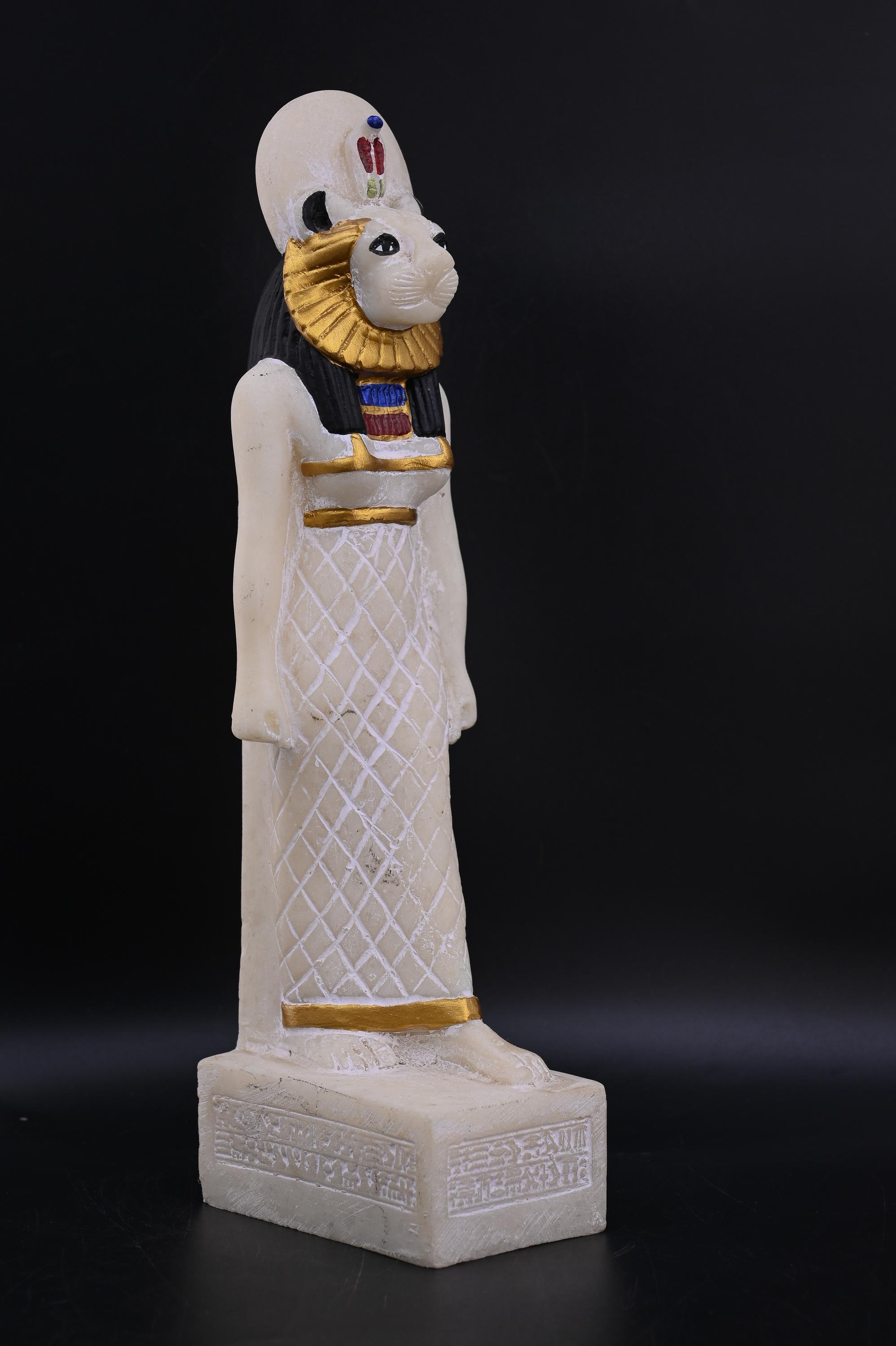 Statue of Egyptian Art Goddess Sekhmet Hand Painted Heavy Stone Made in ...