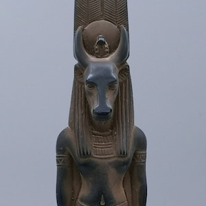 Unique Egyptian mythology statue of Egyptian art goddess Hathor stone made in Egypt