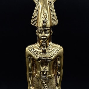 Egyptian statue of god Osiris, lord of the dead gold leaf made in Egypt