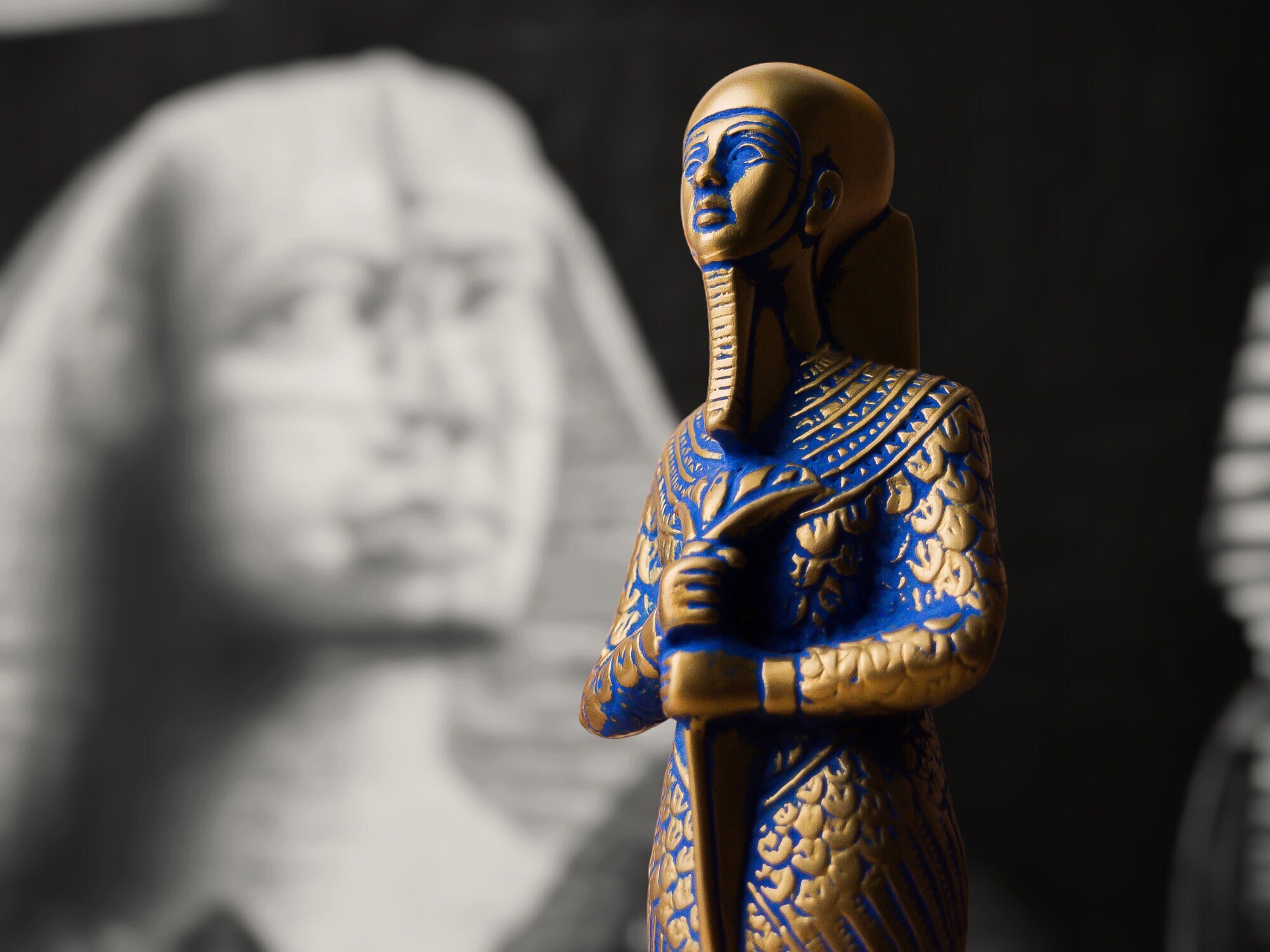 彫刻古代エジプト神話ハトー(Hathor)顔置物 居間玄関書棚茶室 装飾品工芸品 彫刻古代エジプト神話ハトー(Hathor)顔置物 居間玄関書棚茶室 装飾品