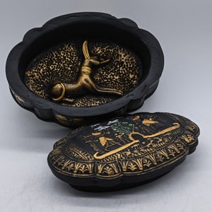 Unique Egyptian art Box decorative include anubis Pharaonic inscriptions heavy made in egypt