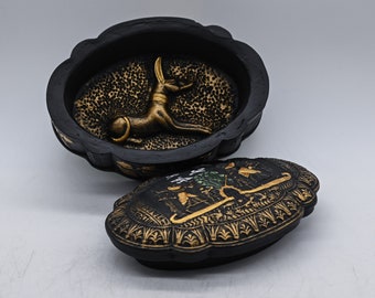 Unique Egyptian art Box decorative include anubis Pharaonic inscriptions heavy made in egypt
