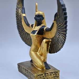 Estatua egipcia de la diosa maat diosa de la justicia Alas abiertas grandes hechas en Egipto imagen 6