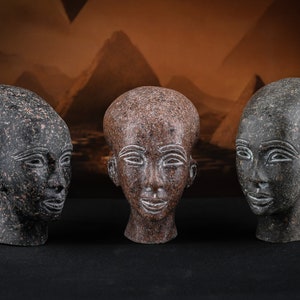 Egyptian head of king Menhotep II granite stone ( 3 color ) made in egypt