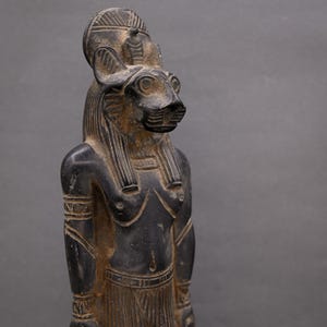 Statue of Egyptian god Maahes , god of war - stone made in Egypt