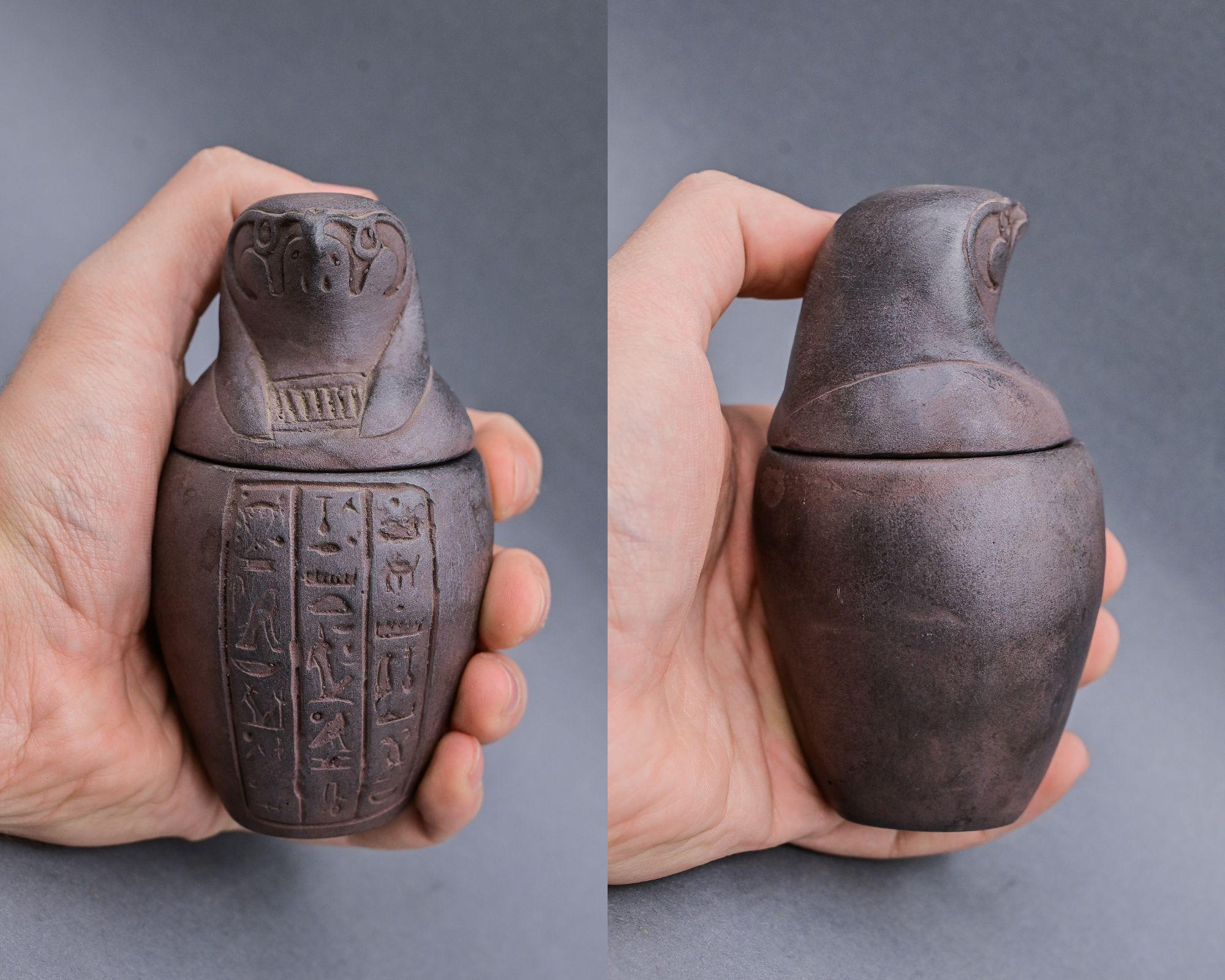 エジプトのカノプス壺セット：ホルスの息子たちの石の芸術 - Etsy 日本