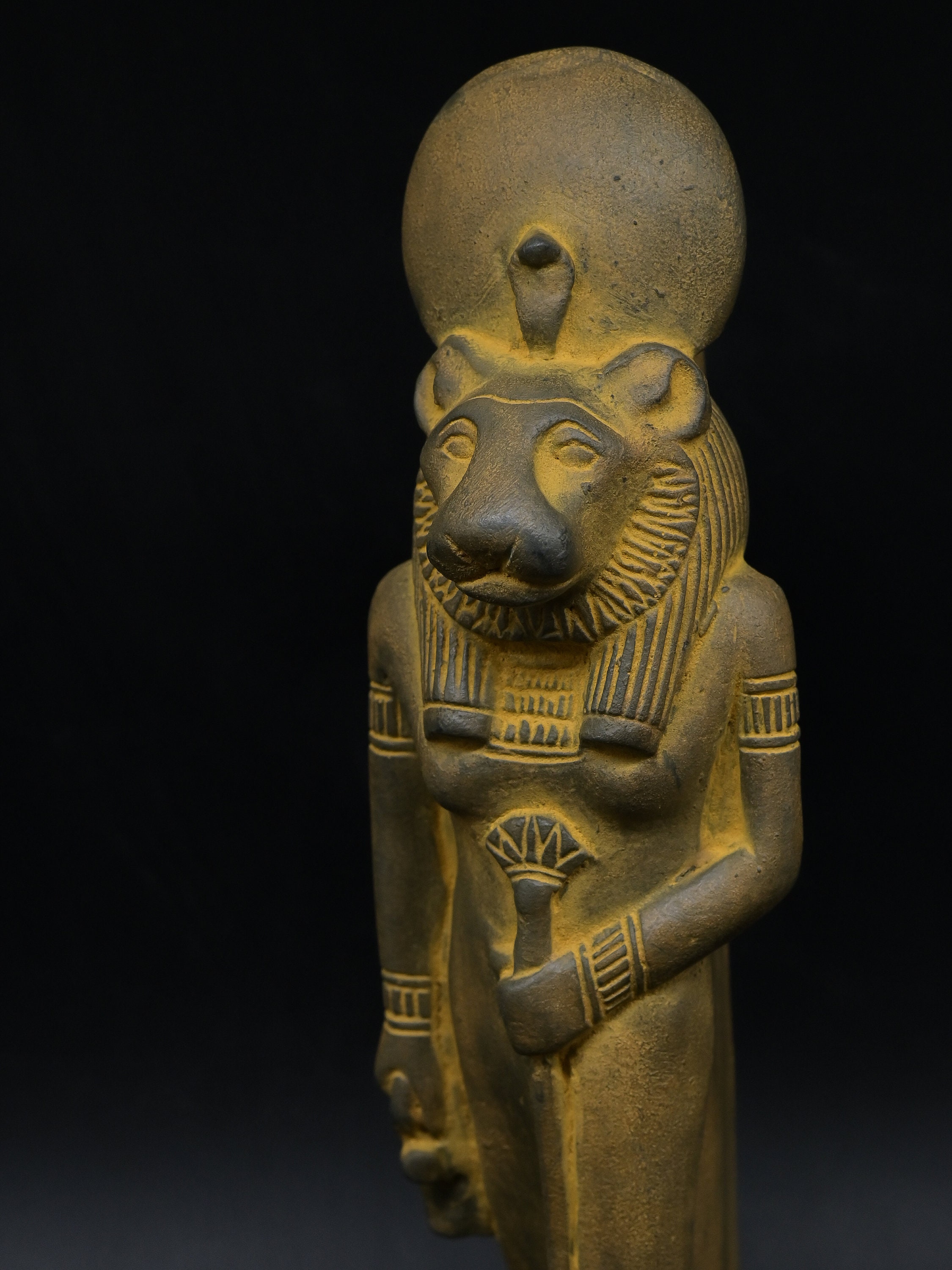 Statue of Egyptian Art Goddess Sekhmet Lady of War Heavy Stone Made in ...