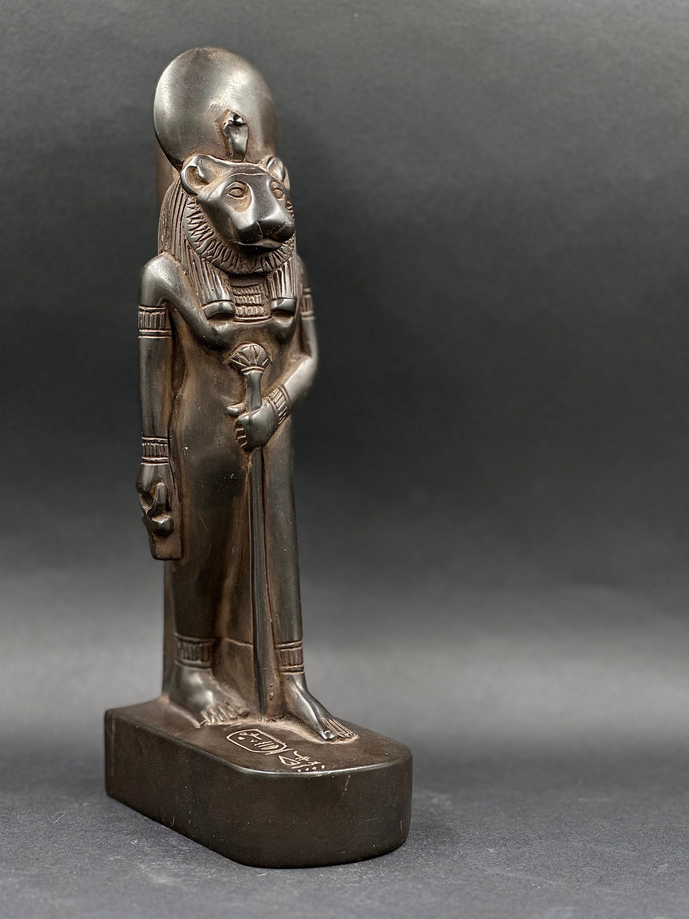 Statue of Egyptian Art Goddess Sekhmet Black Heavy Stone Made in Egypt ...
