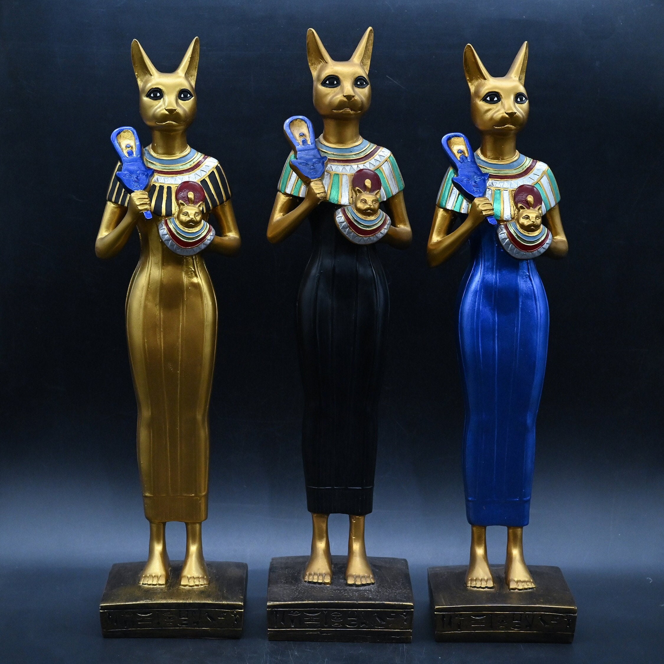 砂漠の砂-A　バステト神　レプリカ石像 Amazon.co.jp: Baosity レ猫の形図エジプトの猫の女神バステト像