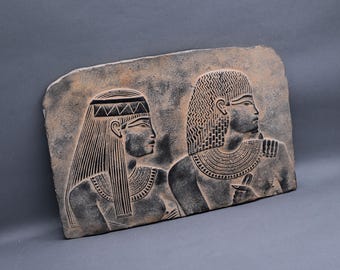 古代エジプト美術 壁面レリーフ ツタンカーメンとアヌビス、ラムセス2