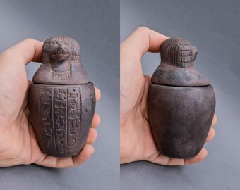 エジプトのカノプス壺セット：ホルスの息子たちの石の芸術 - Etsy 日本