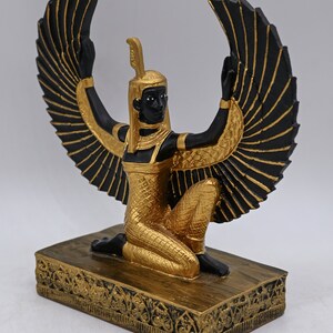 Estatua egipcia de la diosa maat diosa de la justicia Alas abiertas grandes hechas en Egipto imagen 5