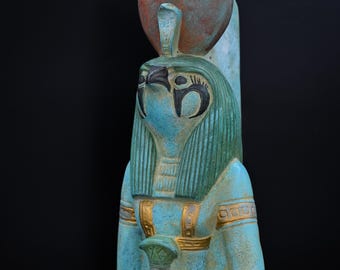 Egyptian God Horus Statue: Large Stone, Made in Egypt
