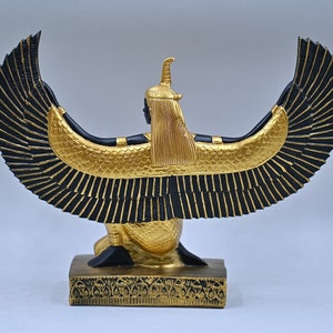 Estatua egipcia de la diosa maat diosa de la justicia Alas abiertas grandes hechas en Egipto imagen 7