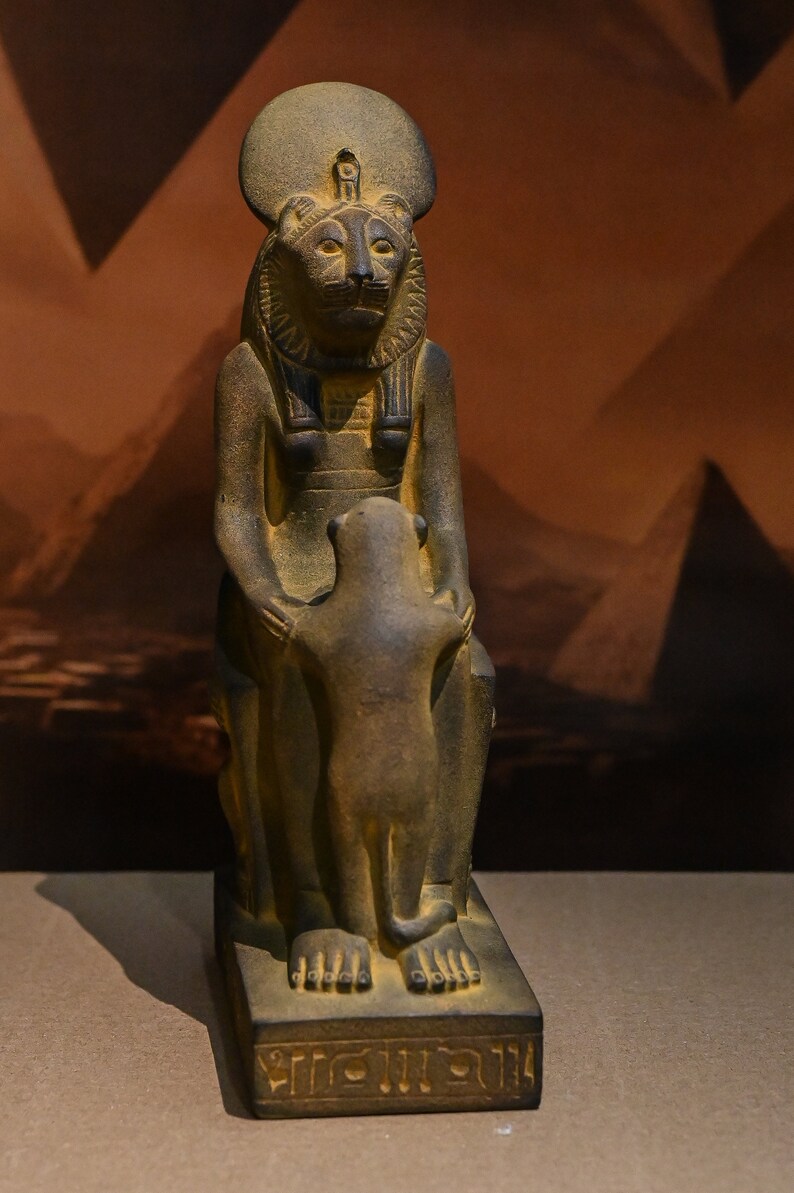 Unique Statue of Sekhmet Goddess of War Seated Figurine Made in Egypt ...