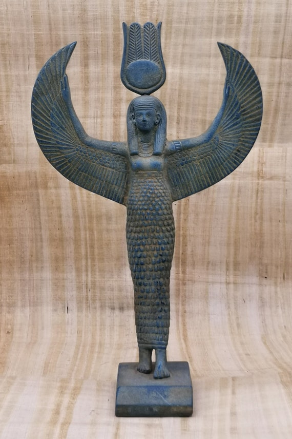 西洋壁彫刻 正義の女神彫像 壁掛け （翼を広げた石造りのイシス