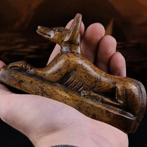 Anubis Dog Jackal Figurine Egyptian God statue Black stone made in egypt