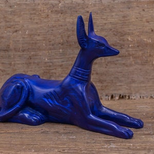 Egyptian statue of God Of Death Anubis  malachite stone made in egypt