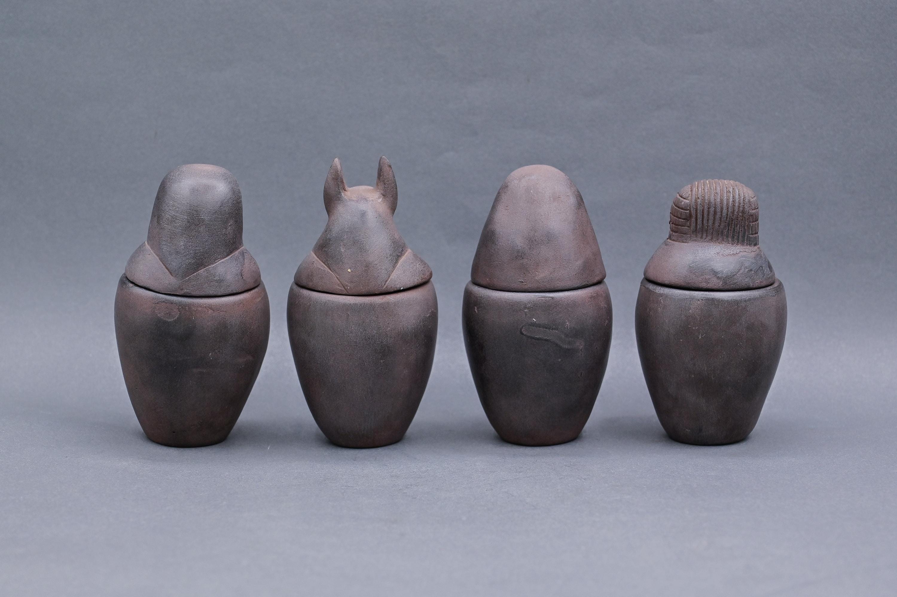 エジプトのカノプス壺セット：ホルスの息子たちの石の芸術 - Etsy 日本