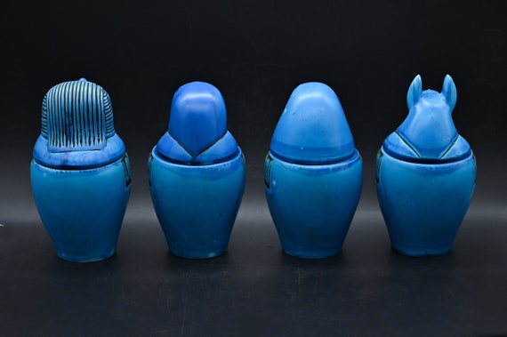 エジプト マトリョーシカ :カノプス壷（ホルスの４人の息子） エジプトのカノプス壺：ホルスの息子セット、エジプト製 - Etsy 日本