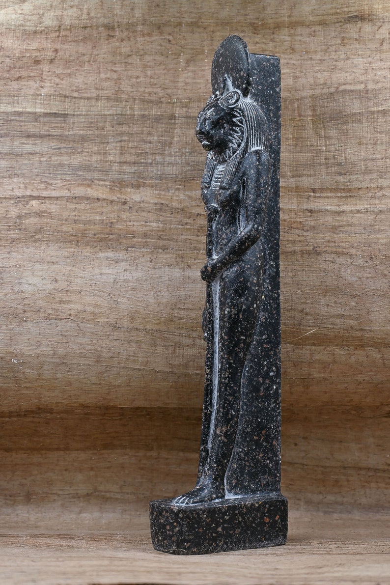 Statue of Egyptian Art Goddess Sekhmet Black Heavy Stone Made in Egypt ...