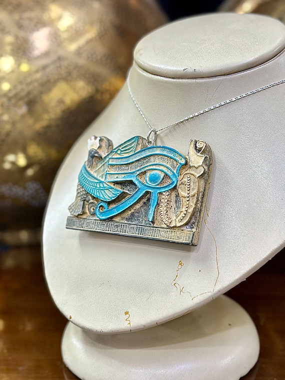 Amulette égyptienne Antique Rare - Œil D'Horus En Faïence/pierre - Provenance Louxor - Occasion Collection