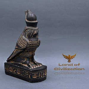 Great Egyptian Falcon Bird God Horus Statue large heavy black stone ,Made in Egypt