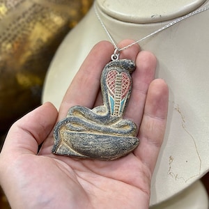 Rare Great Amulet of the goddess Meretseger the protector of the royal tombs handmade made from stone - Made in Egypt