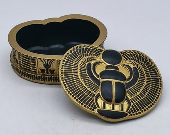 Egyptian jewelry box scarab decorative art pharaonic HIEROGLYPHICS made in egypt